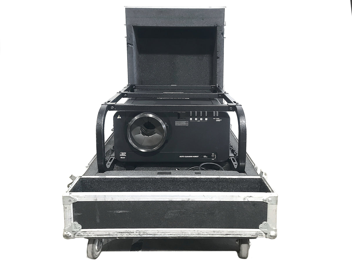 Panasonic PT-DZ12000U 12,000 Lumens WUXGA 3-Chip DLP Projector (Lamp Hours 1: 573, 2: 540, 3: 573, 4: 570) [NO LENS] in Wheeled Road Case