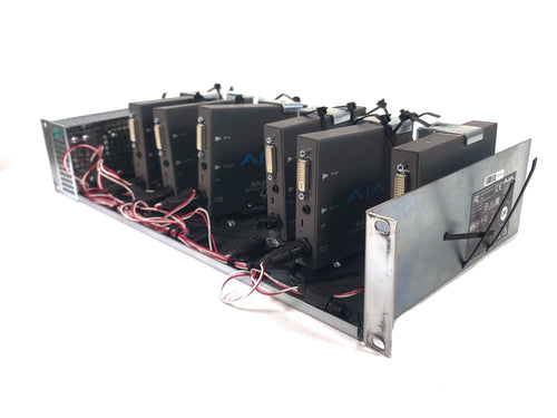 (6) AJA ROI-DVI Converters in Custom Power Rack Unit