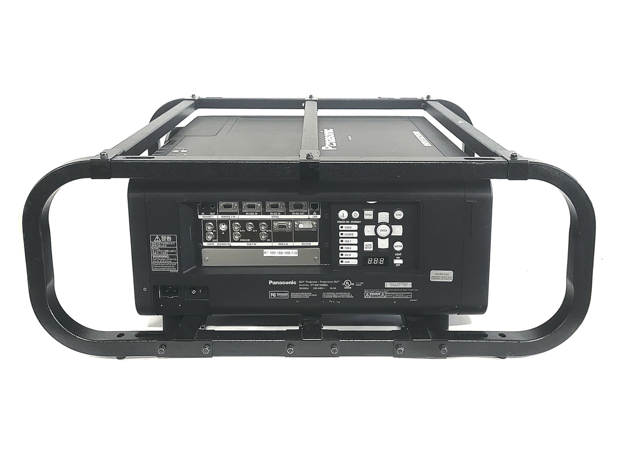 Panasonic PT-DZ12000U 12,000 Lumens WUXGA 3-Chip DLP Projector (Lamp Hours 1: 59, 2: 59, 3: 59, 4: 599) [NO LENS] in Wheeled Road Case