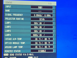 Panasonic PT-DZ12000U 12,000 Lumens WUXGA 3-Chip DLP Projector (Lamp Hours 1: 59, 2: 59, 3: 59, 4: 599) [NO LENS] in Wheeled Road Case