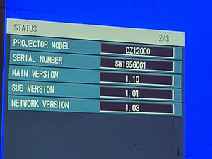 Panasonic PT-DZ12000U 12,000 Lumens WUXGA 3-Chip DLP Projector (Lamp Hours 1: 59, 2: 59, 3: 59, 4: 599) [NO LENS] in Wheeled Road Case