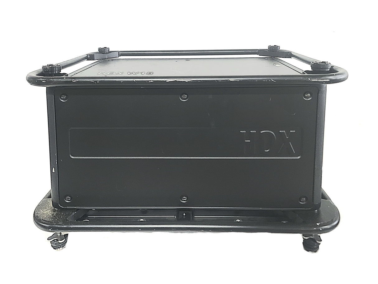 Barco HDX-W18 16,500 Lumens WUXGA 3-Chip DLP Projector (Lamp Hours 682) w/ (4) Mounting Brackets, Remote, Spare Lamp & PSU Cable in Wheeled Road Case [NO LENSE]