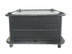 Barco HDX-W18 16,500 Lumens WUXGA 3-Chip DLP Projector (Lamp Hours 682) w/ (4) Mounting Brackets, Remote, Spare Lamp & PSU Cable in Wheeled Road Case [NO LENSE]