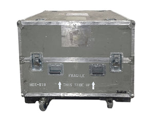 Barco HDX-W18 16,500 Lumens WUXGA 3-Chip DLP Projector (Lamp Hours 682) w/ (4) Mounting Brackets, Remote, Spare Lamp & PSU Cable in Wheeled Road Case [NO LENSE]