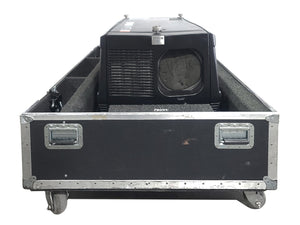 Barco FLM HD18 18,000 Lumens HD 3-Chip DLP Large Venue Projector (Lamp Hours 137) w/ (4) Mounting Brackets, Remote & PSU Cable in Wheeled Road Case (NO LENS)