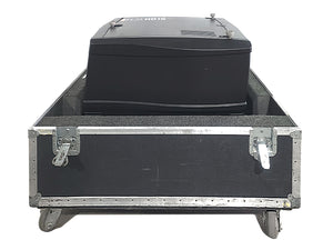 Barco FLM HD18 18,000 Lumens HD 3-Chip DLP Large Venue Projector (Lamp Hours 137) w/ (4) Mounting Brackets, Remote & PSU Cable in Wheeled Road Case (NO LENS)