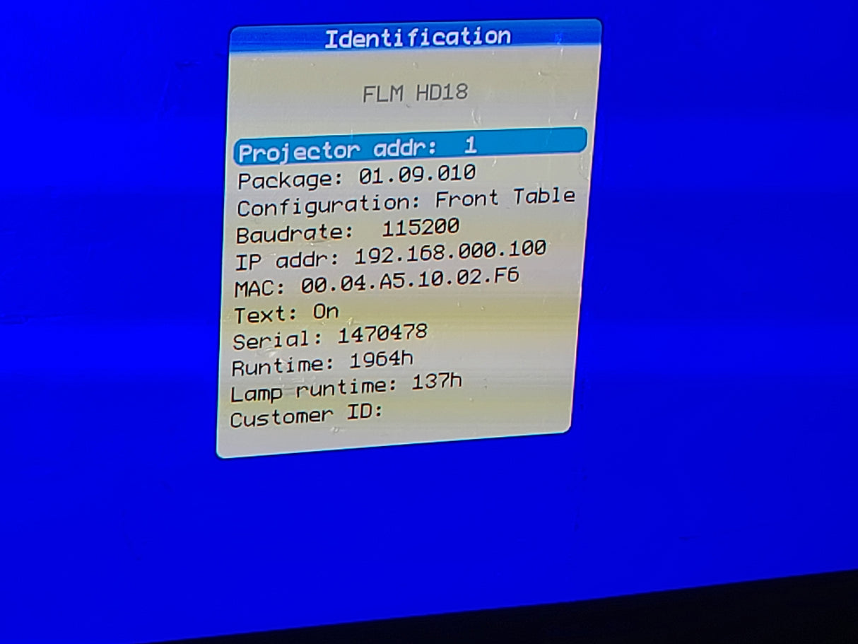 Barco FLM HD18 18,000 Lumens HD 3-Chip DLP Large Venue Projector (Lamp Hours 137) w/ (4) Mounting Brackets, Remote & PSU Cable in Wheeled Road Case (NO LENS)