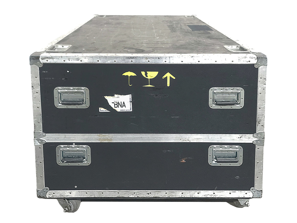 Barco FLM HD18 18,000 Lumens HD 3-Chip DLP Large Venue Projector (Lamp Hours 137) w/ (4) Mounting Brackets, Remote & PSU Cable in Wheeled Road Case (NO LENS)