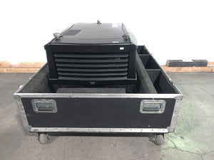 Barco FLM HD18 18,000 Lumens HD 3-Chip DLP Large Venue Projector (Lamp Hours 2200) w/ (4) Mounting Brackets, Remote & PSU Cable in Wheeled Road Case (NO LENS)