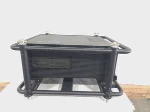 Barco RLS W12 11,000 Lumens WUXGA 1-Chip DLP (Lamp Hours 342 & 345) Large Venue Projector w/ (4) Mounting Clamps, Remote, Extra Lamp & PSU Cable in Wheeled Road Case (NO LENS)
