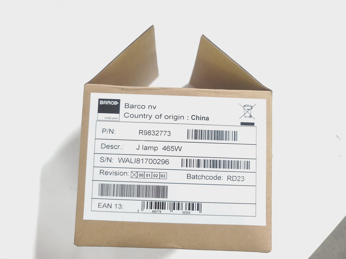 Barco RLS W12 11,000 Lumens WUXGA 1-Chip DLP (Lamp Hours 342 & 345) Large Venue Projector w/ (4) Mounting Clamps, Remote, Extra Lamp & PSU Cable in Wheeled Road Case (NO LENS)