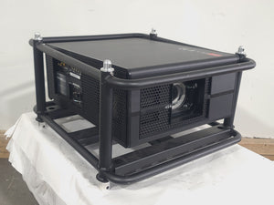 Barco RLS W12 11,000 Lumens WUXGA 1-Chip DLP (Lamp Hours 406 & 407) Large Venue Projector w/ (4) Mounting Clamps, Remote, Extra Lamp & PSU Cable in Wheeled Road Case (NO LENS)