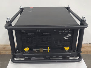 Barco RLS W12 11,000 Lumens WUXGA 1-Chip DLP (Lamp Hours 406 & 407) Large Venue Projector w/ (4) Mounting Clamps, Remote, Extra Lamp & PSU Cable in Wheeled Road Case (NO LENS)