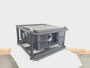 Barco RLS W12 11,000 Lumens WUXGA 1-Chip DLP (Lamp Hours 581 & 978) Large Venue Projector w/ (4) Mounting Clamps, Remote, Extra Lamp & in Wheeled Road Case (NO LENS)