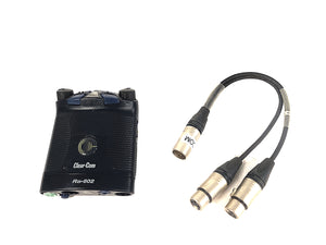 Clear-Com RS-602 2-Channel Monaural Beltpack w/ 3-Pin to 6-Pin Adapter (Needs Back Panel Replacement)