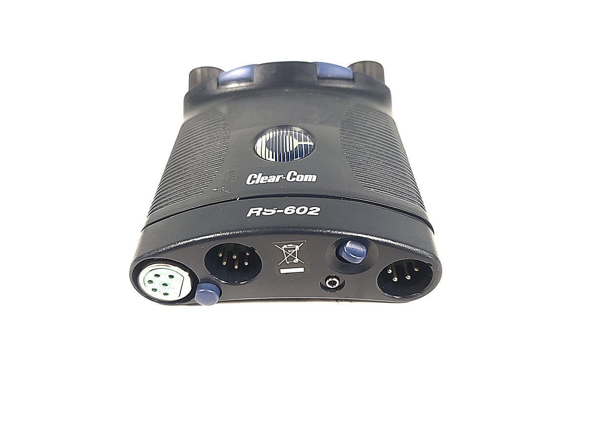 Clear-Com RS-602 2-Channel Monaural Beltpack w/ 3-Pin to 6-Pin Adapter (Needs Back Panel Replacement)