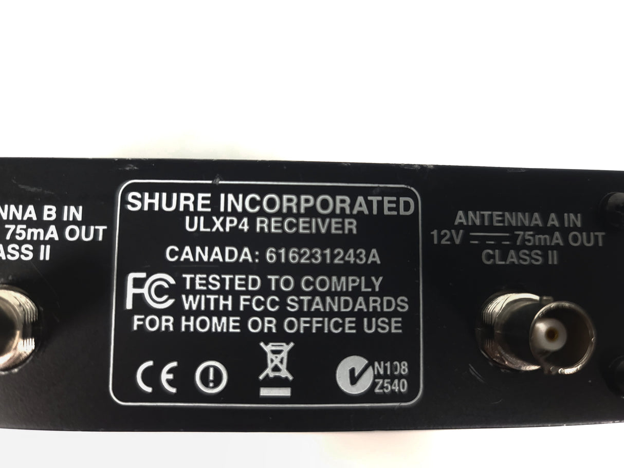Shure ULXP4 Wireless Receiver Kit (J1: 554-590MHz) w/ Accessories in Pelican 1490 Case