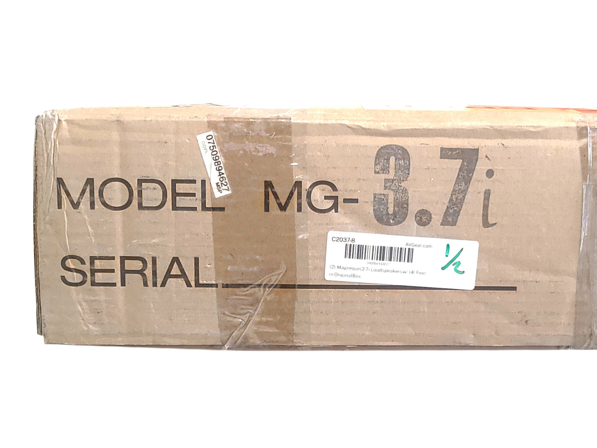(2) Magnepan 3.7i Loudspeakers w/ (4) Feet in Original Box