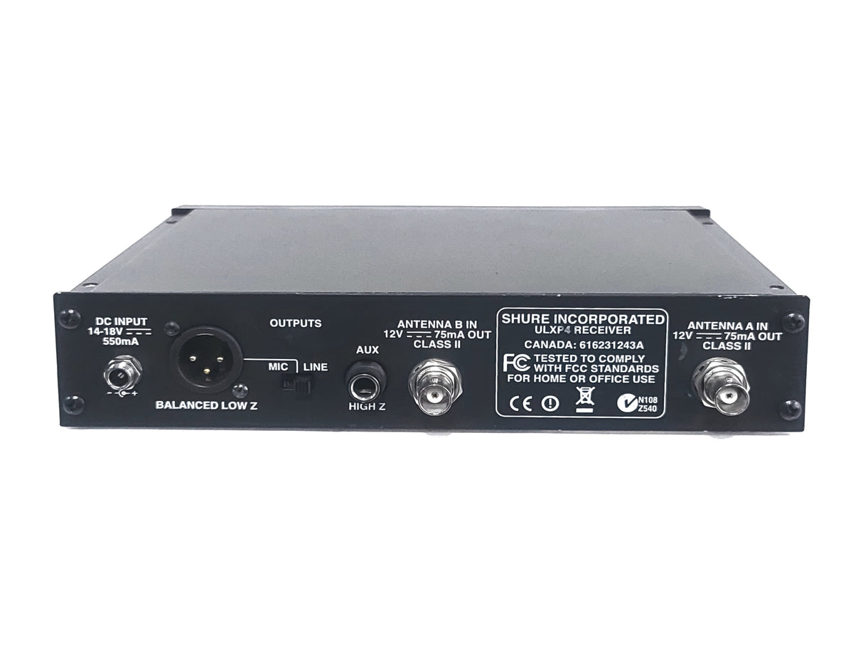 Shure ULXP4 Wireless Receiver Kit (J1: 554-590MHz) w/ Accessories in Pelican 1490 Case