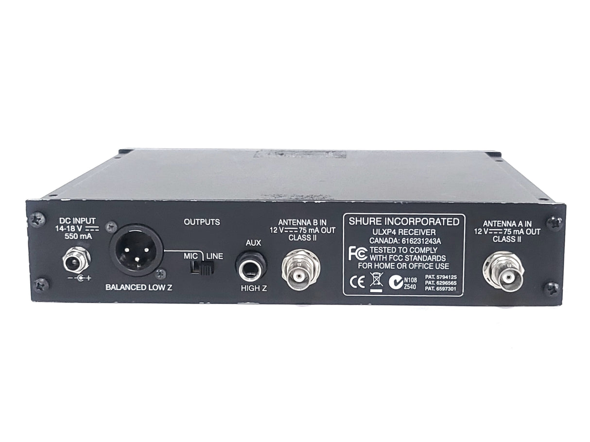 Shure ULXP4 Wireless Receiver Kit (J1: 554-590MHz) w/ Accessories in Pelican 1490 Case