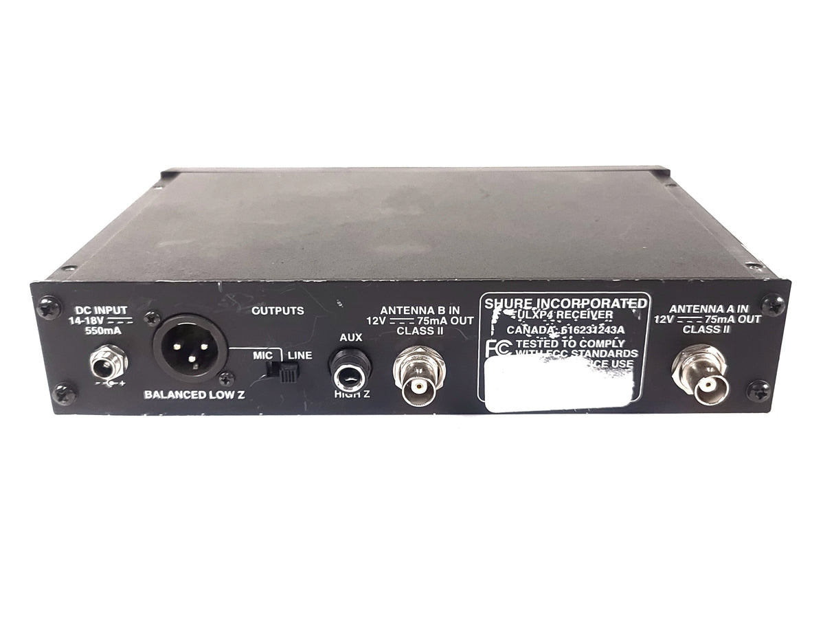 Shure ULXP4 Wireless Receiver (J1: 554-590 MHz) (TONE KEY ISSUES)
