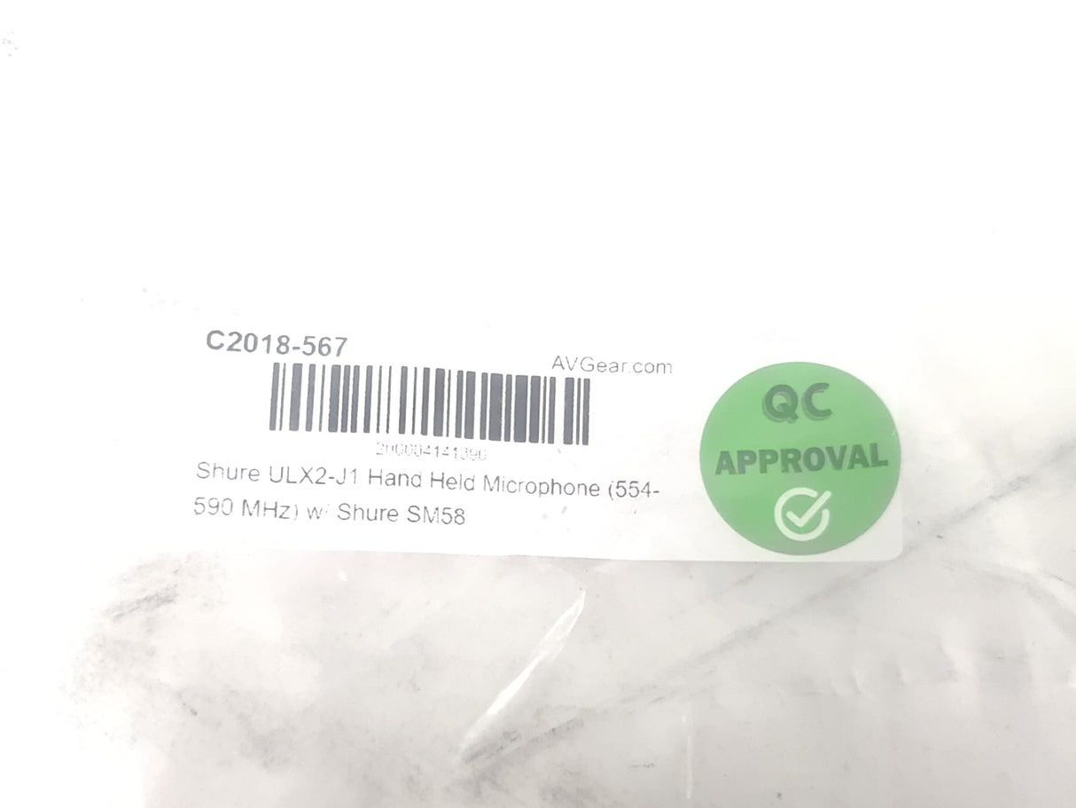 Shure ULX2 Hand Held Microphone (J1: 554-590 MHz) w/ Shure SM58