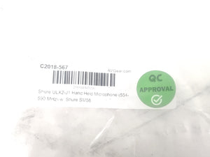 Shure ULX2 Hand Held Microphone (J1: 554-590 MHz) w/ Shure SM58