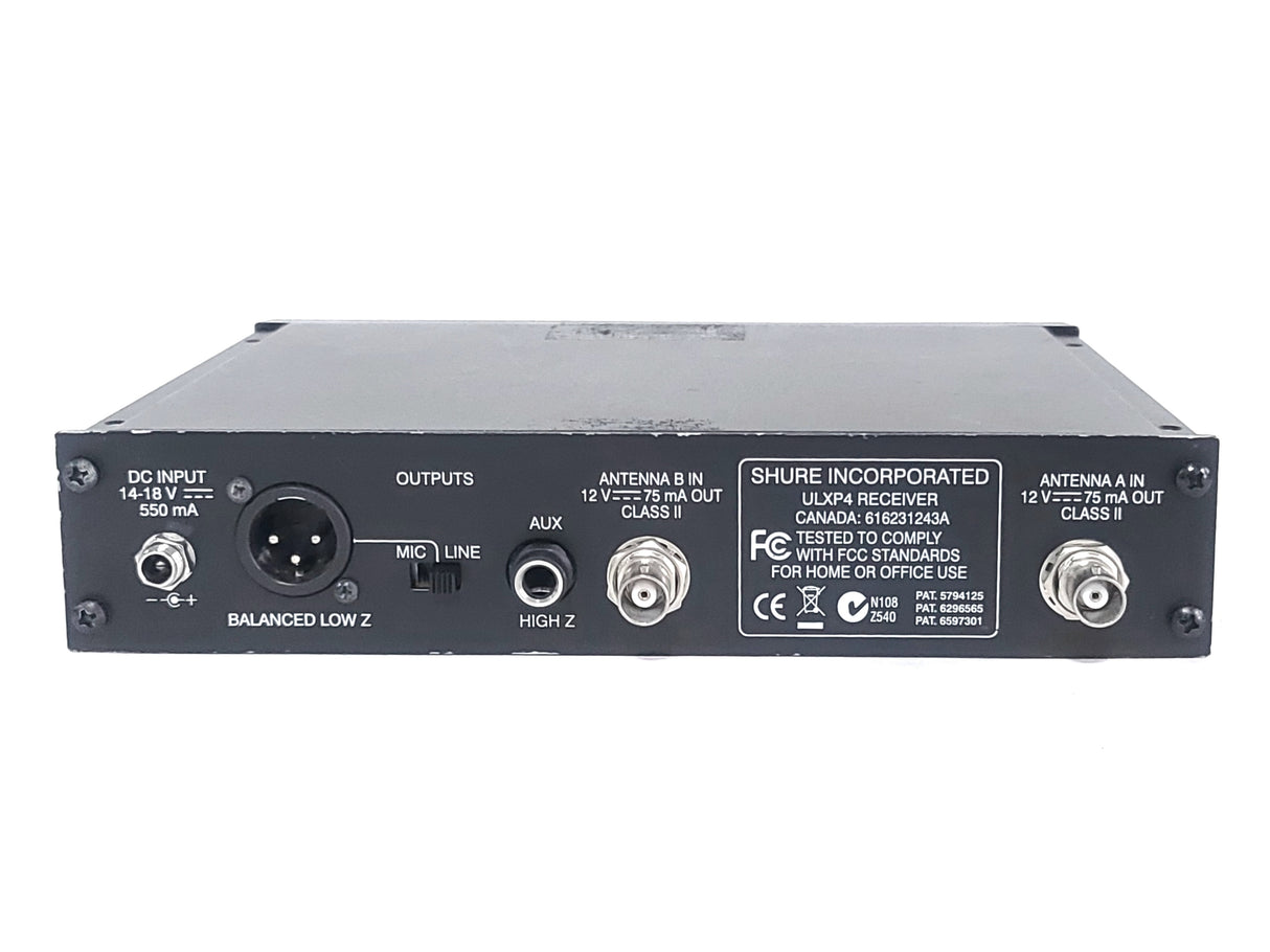 Shure ULXP4 Wireless Receiver Kit (J1: 554-590MHz) w/ Accessories in Pelican 1490 Case