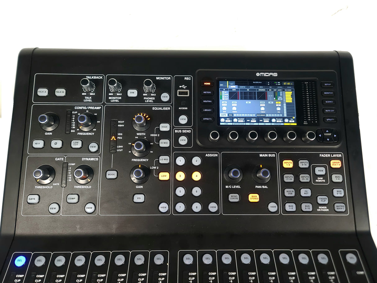 Midas M32R LIVE Digital Console for Live Performance and Studio Recording w/ Klark Teknik DN32-USB Option Card