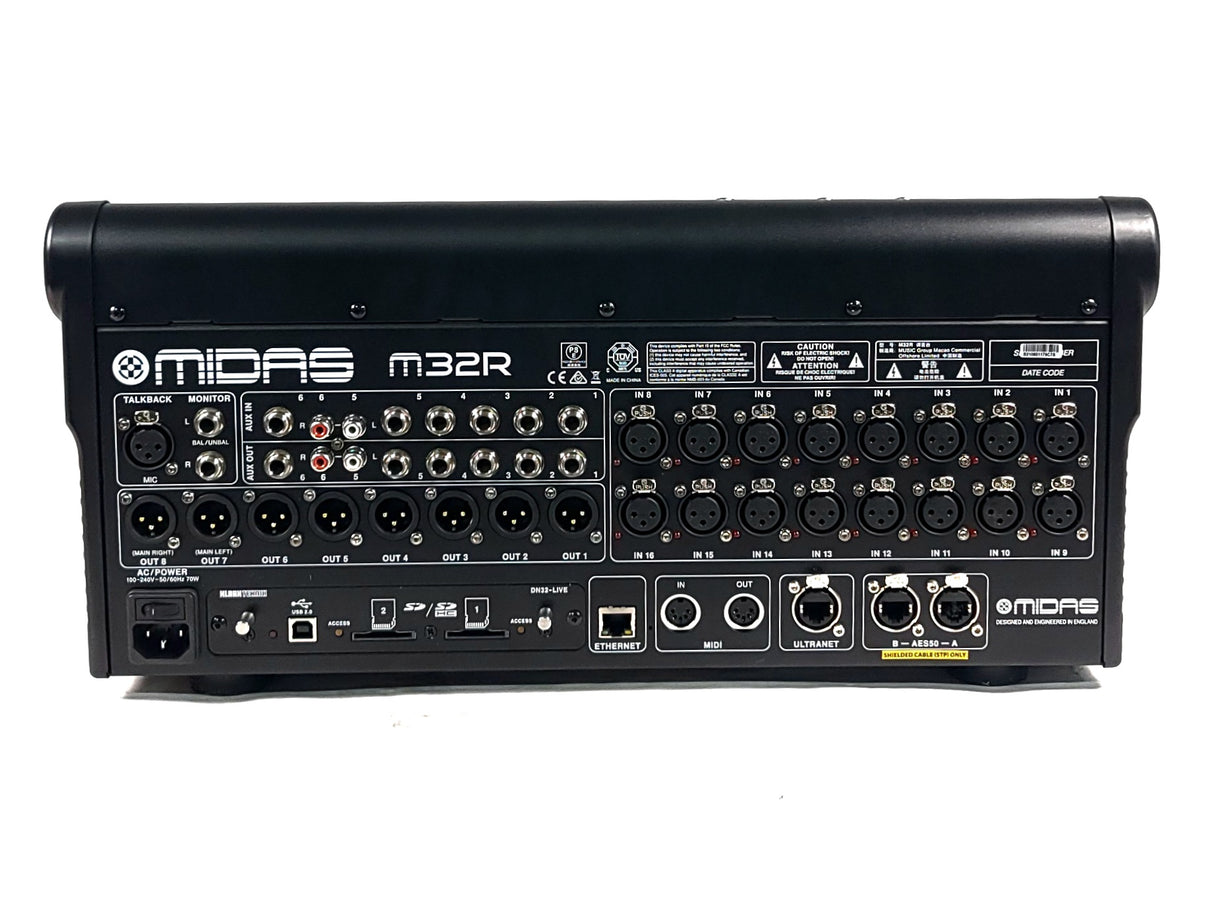 Midas M32R LIVE Digital Console for Live Performance and Studio Recording w/ Klark Teknik DN32-USB Option Card