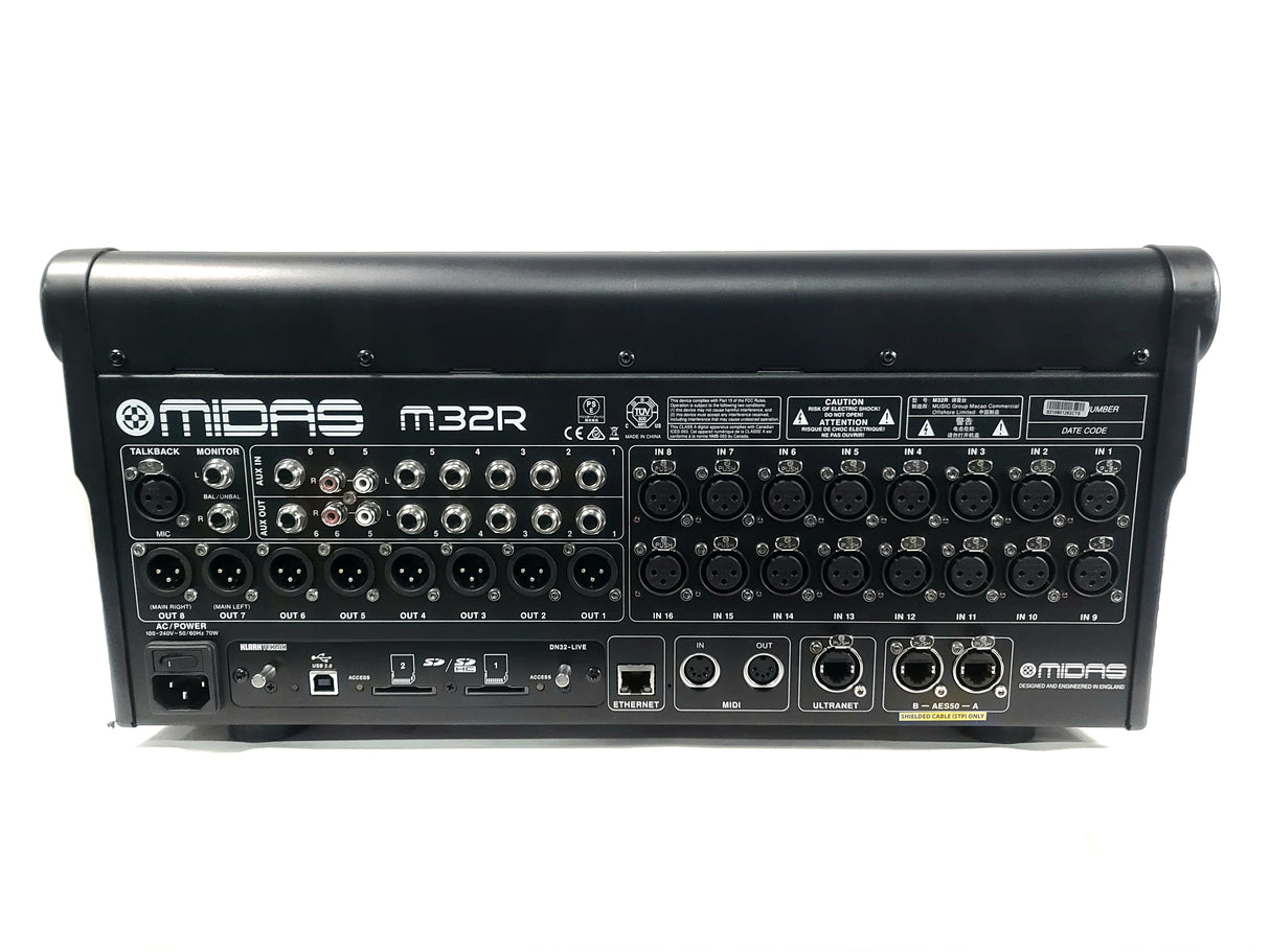 Midas M32R LIVE Digital Console for Live Performance and Studio Recording w/ Klark Teknik DN32-USB Option Card