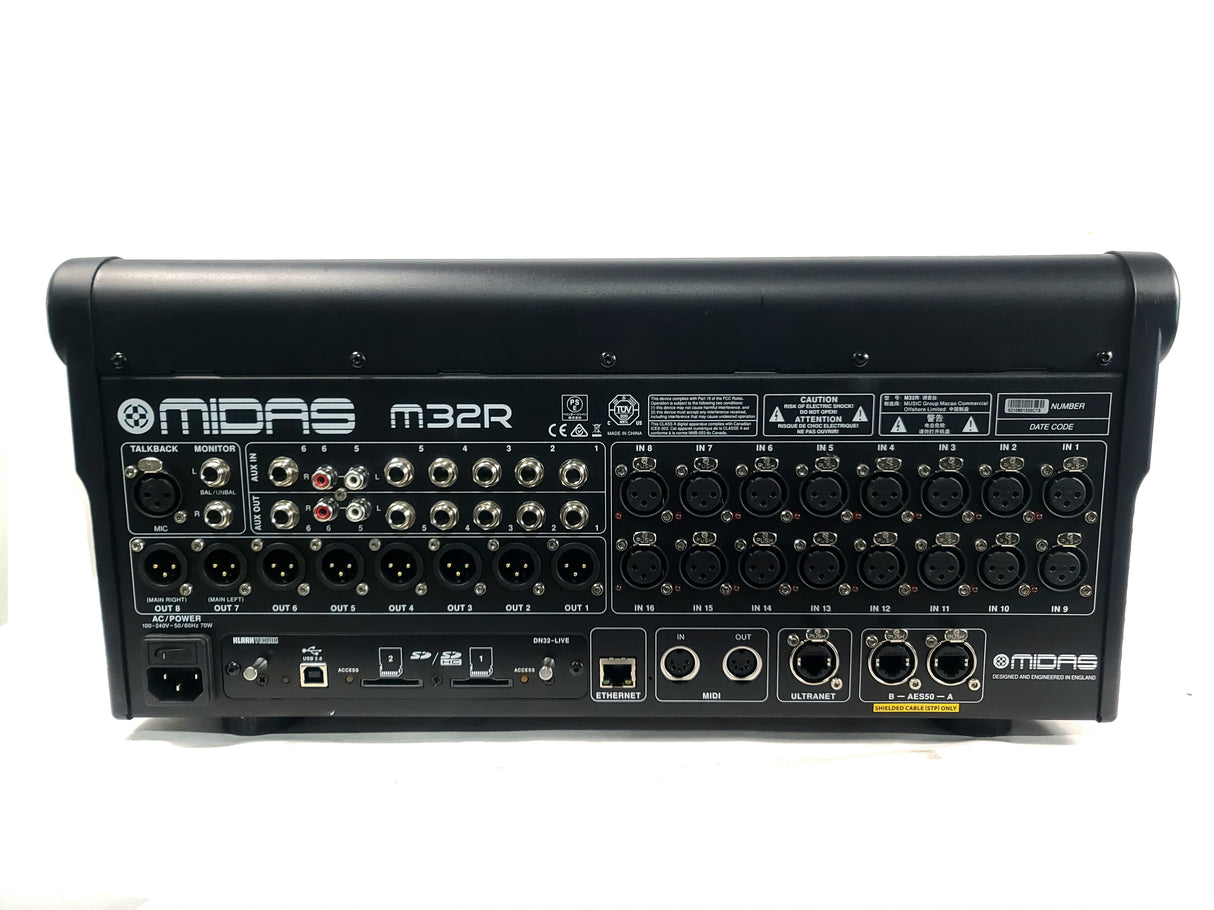 Midas M32R LIVE Digital Console for Live Performance and Studio Recording w/ Klark Teknik DN32-USB Option Card