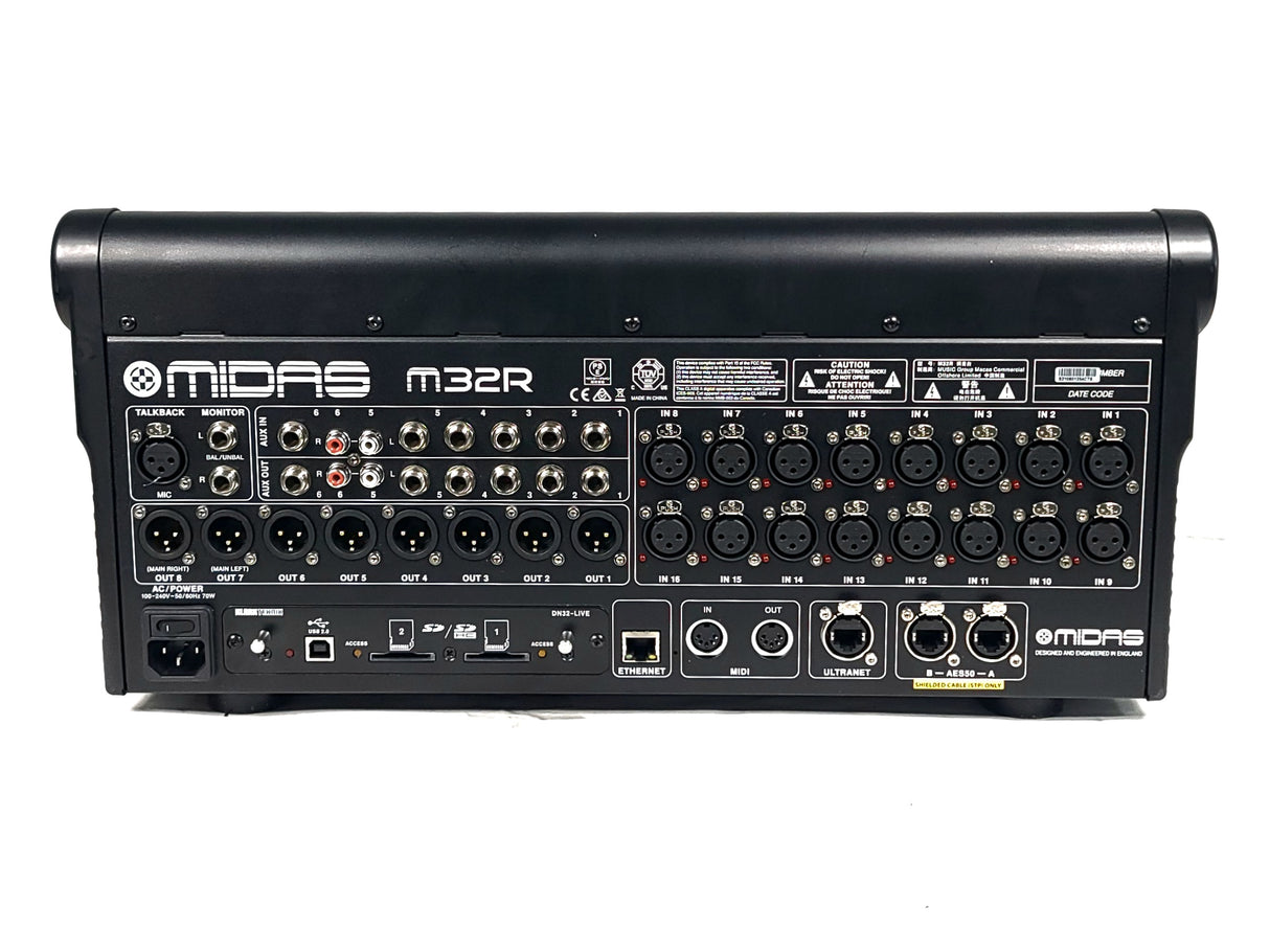 Midas M32R LIVE Digital Console for Live Performance and Studio Recording w/ Klark Teknik DN32-USB Option Card