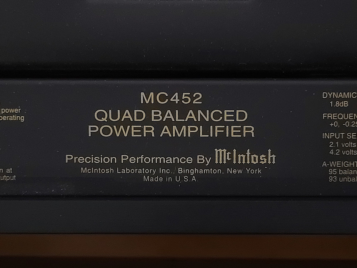 McIntosh MC452 Power Amplifier in Original Box