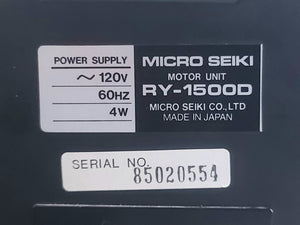 Micro Seiki RY-1500D/SX-1500FVG Full Choice Record Player w/ RY-1500D Motor Unit, (2) Turntable Belts & Spare Hardware Accessories