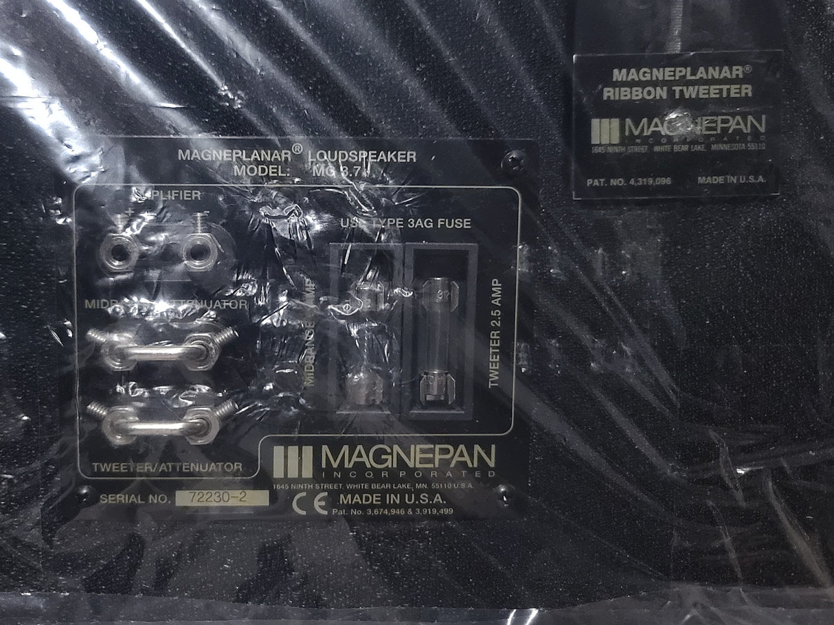 (2) Magnepan 3.7i Loudspeakers w/ (4) Feet in Original Box