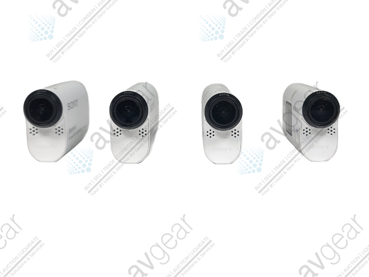 (Lof of 4) Sony HDR-AS100V/W POV Action Cam w/ Accessories