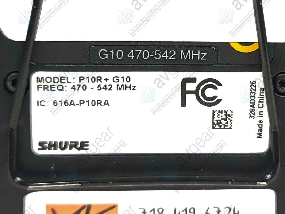 Shure P10R+ Diversity bodypack receiver (G10 Band: 470-542 MHz)