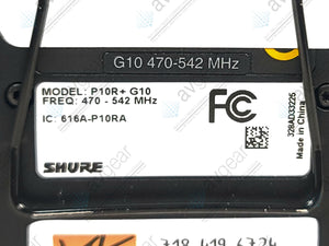 Shure P10R+ Diversity bodypack receiver (G10 Band: 470-542 MHz)
