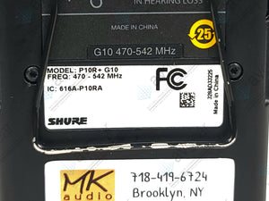 Shure P10R+ Diversity bodypack receiver (G10 Band: 470-542 MHz)
