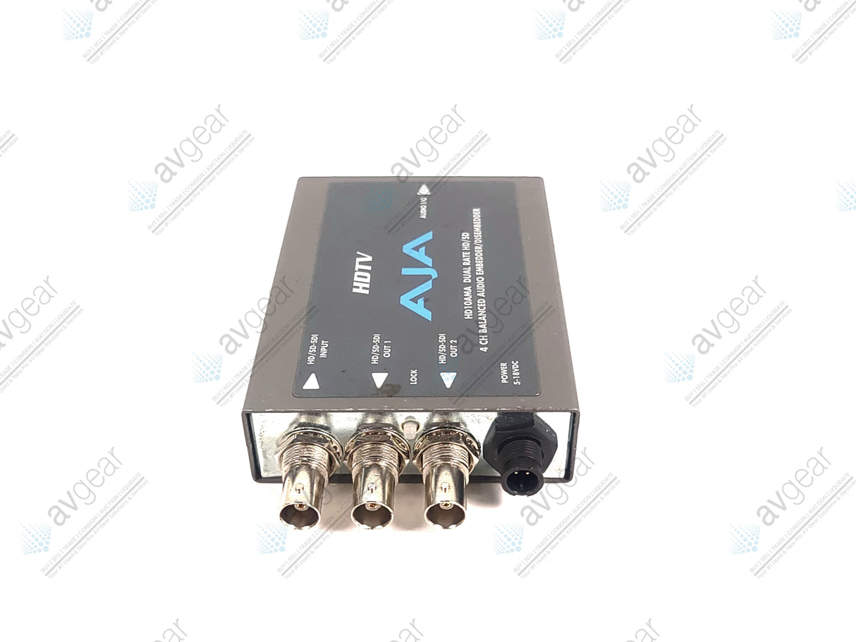 AJA HD10AMA HD/SD-SDI 4 Channel Analog Audio Embedder/Disembedder w/ Breakout Cable