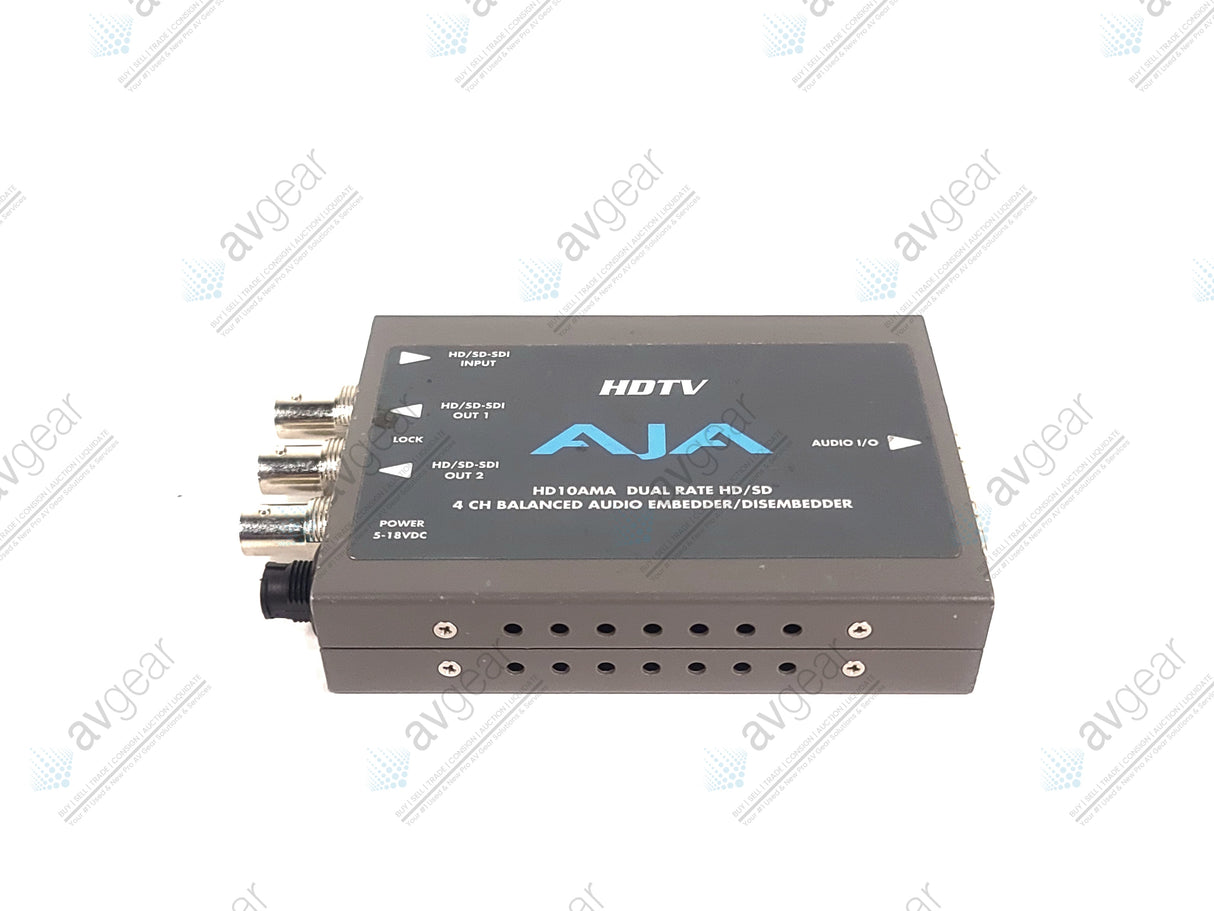 AJA HD10AMA HD/SD-SDI 4 Channel Analog Audio Embedder/Disembedder w/ Breakout Cable