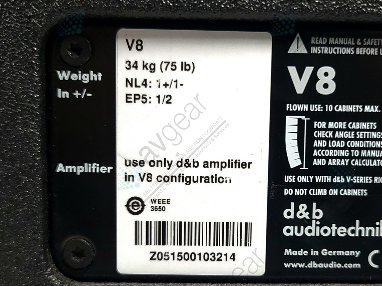 D&B Audiotechnik V8 3-Way Passive Line Array Loudspeaker