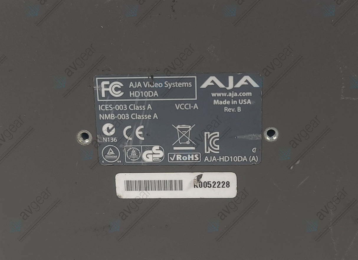 AJA HD10AMA HD/SD-SDI 4 Channel Analog Audio Embedder/Disembedder w/ Breakout Cable