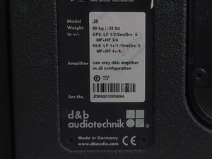 d&b audiotechnik J8 Large-format 3-way Line Array, 80°