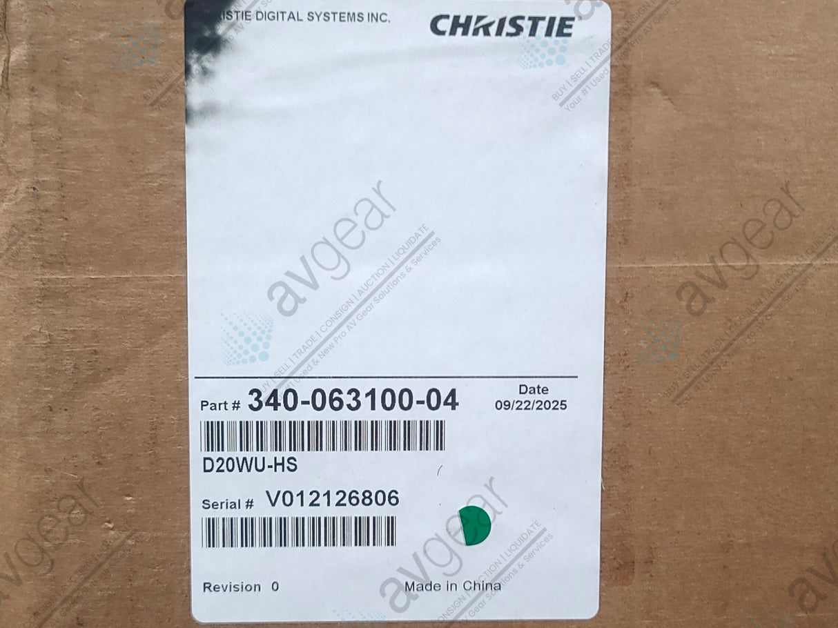 Christie 340-063100-04 D20WU-HS 1 DLP Laser Projector [Manufacture Refurbished] [NO LENS]