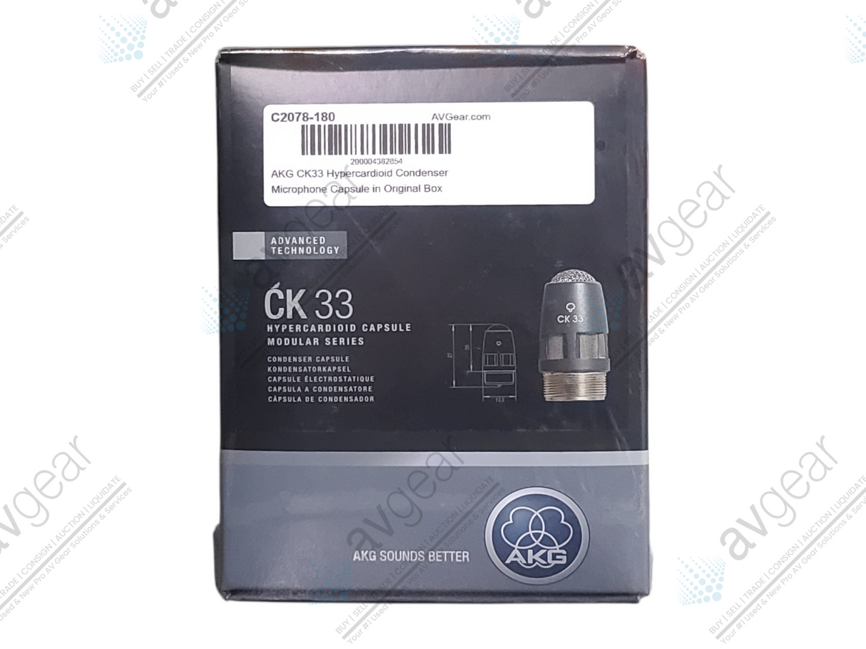 AKG CK33 Hypercardioid Condenser Microphone Capsule (NEW) in Original Box