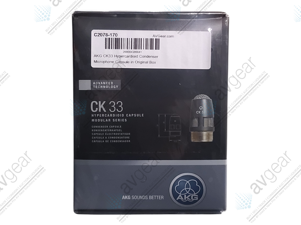 AKG CK33 Hypercardioid Condenser Microphone Capsule (NEW) in Original Box