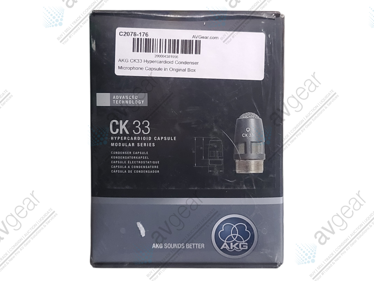 AKG CK33 Hypercardioid Condenser Microphone Capsule (NEW) in Original Box