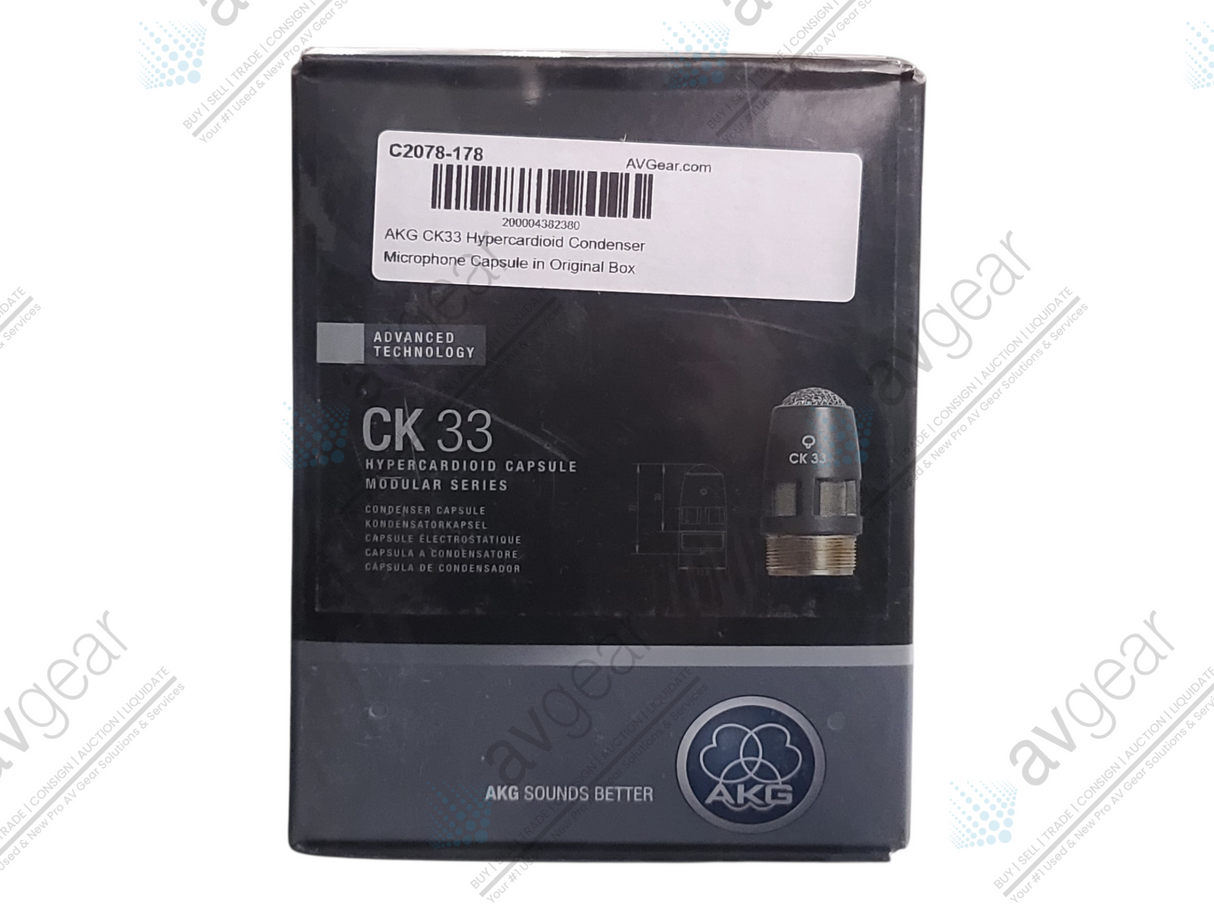 AKG CK33 Hypercardioid Condenser Microphone Capsule (NEW) in Original Box